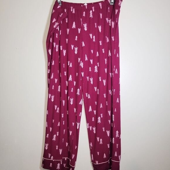 New Joyspun Magenta Christmas Tree Pajama Set 2X - Picture 8 of 15